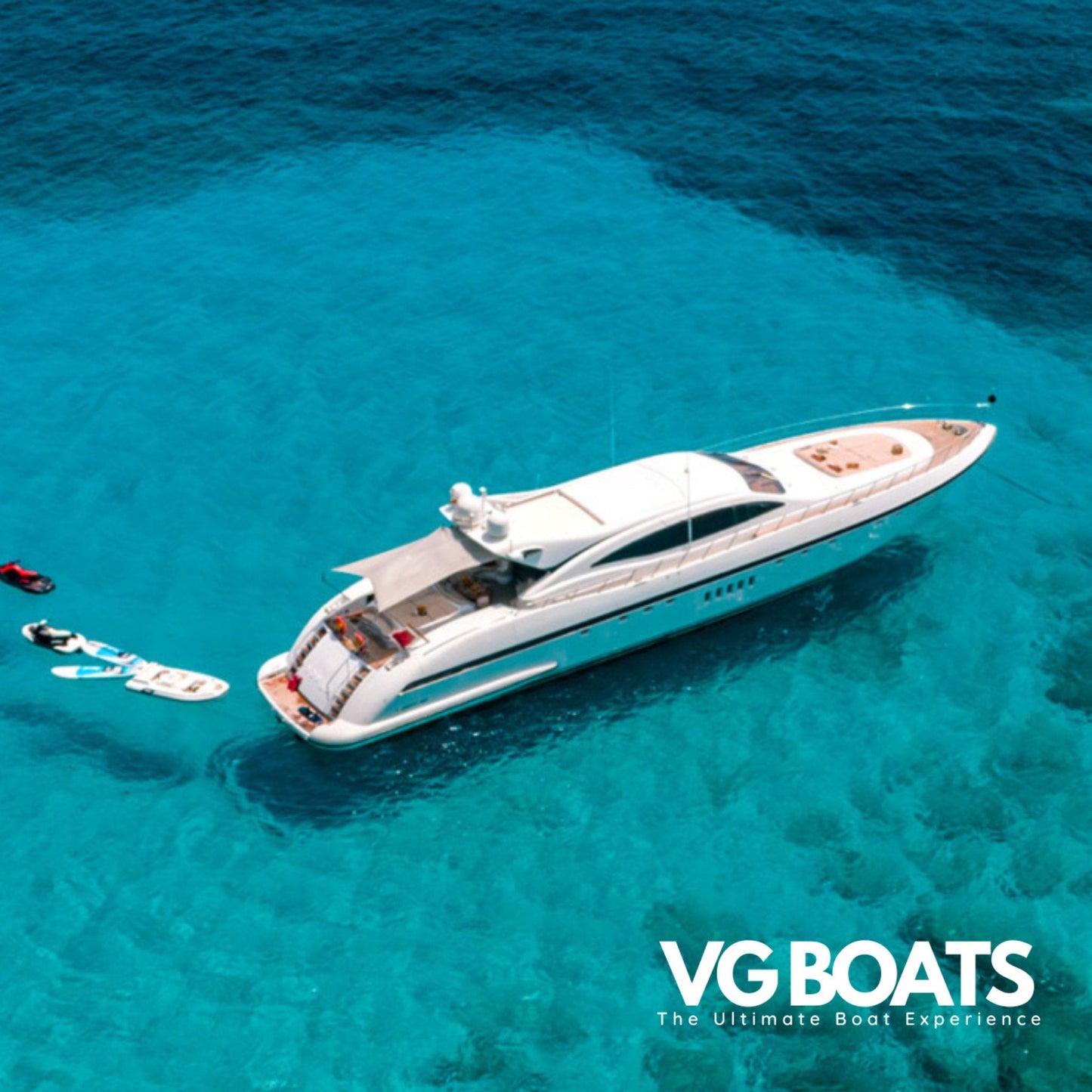 MANGUSTA 108 - Yachts Ibiza, Back Right Side Helicopter View
