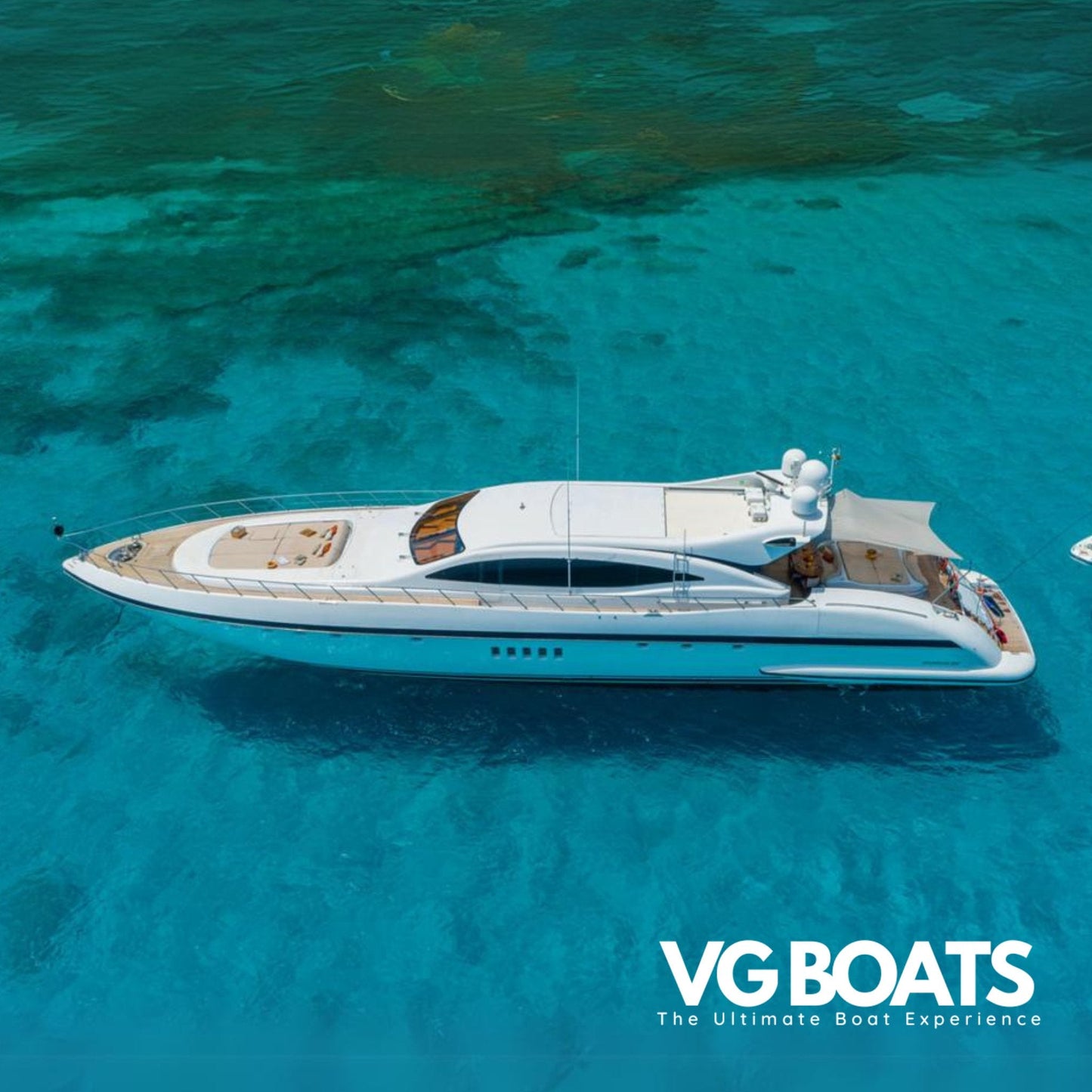 MANGUSTA 108 - Yachts Ibiza, Left Side Helicopter View