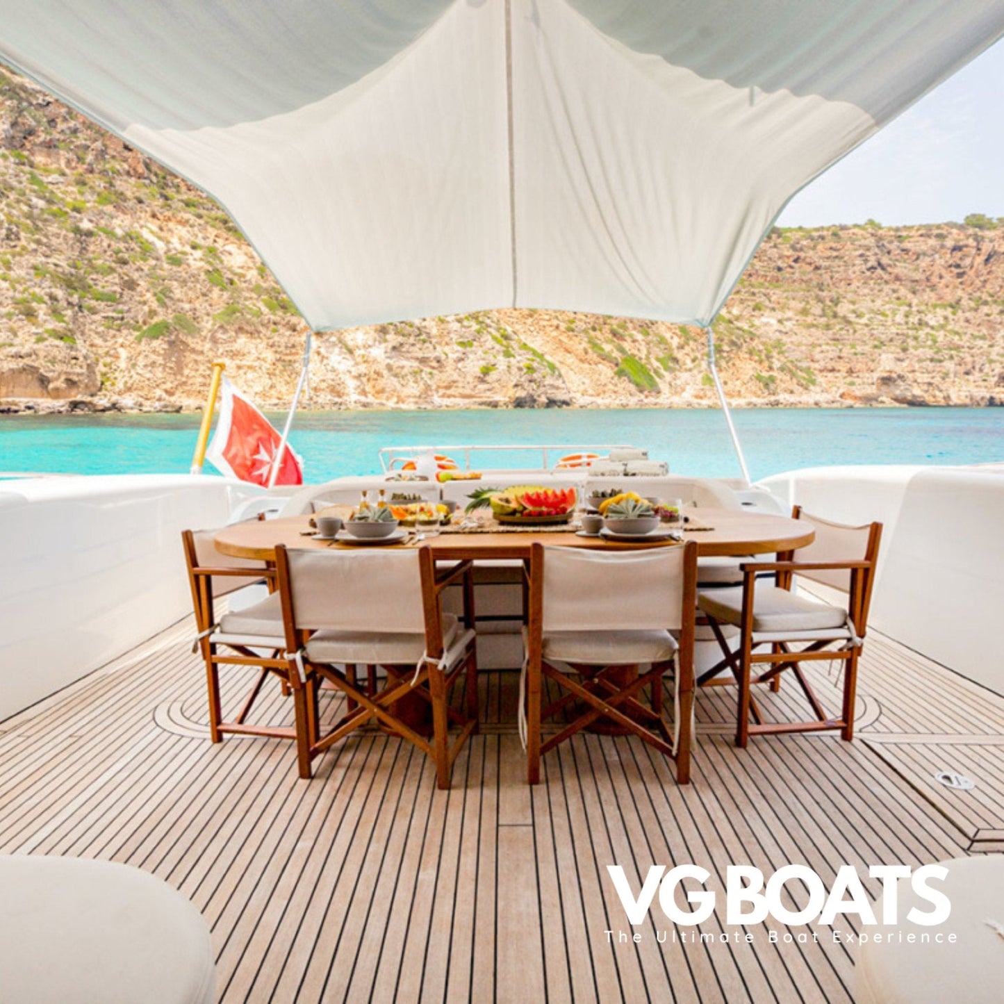 MANGUSTA 108 - Yachts Ibiza, Lunch Area View