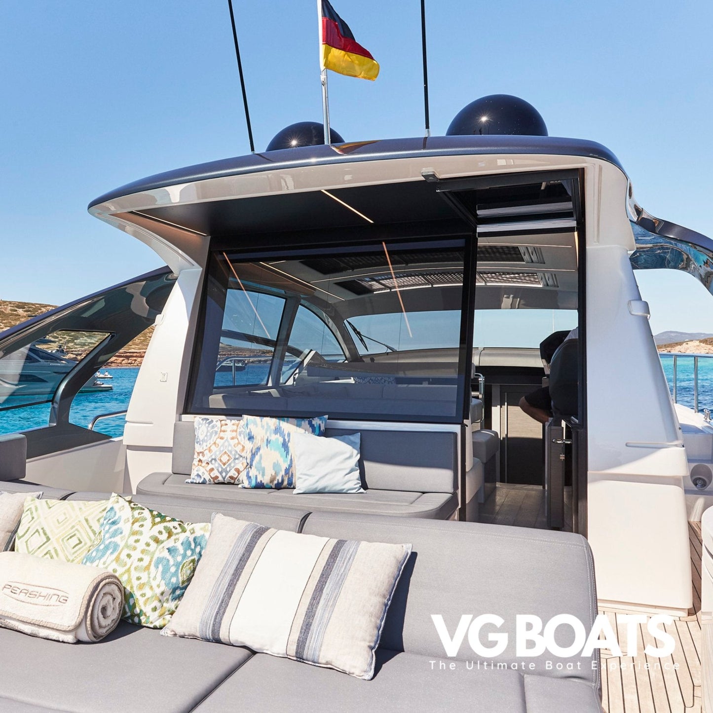 PERSHING 5X - Yachts Ibiza, Back Area View