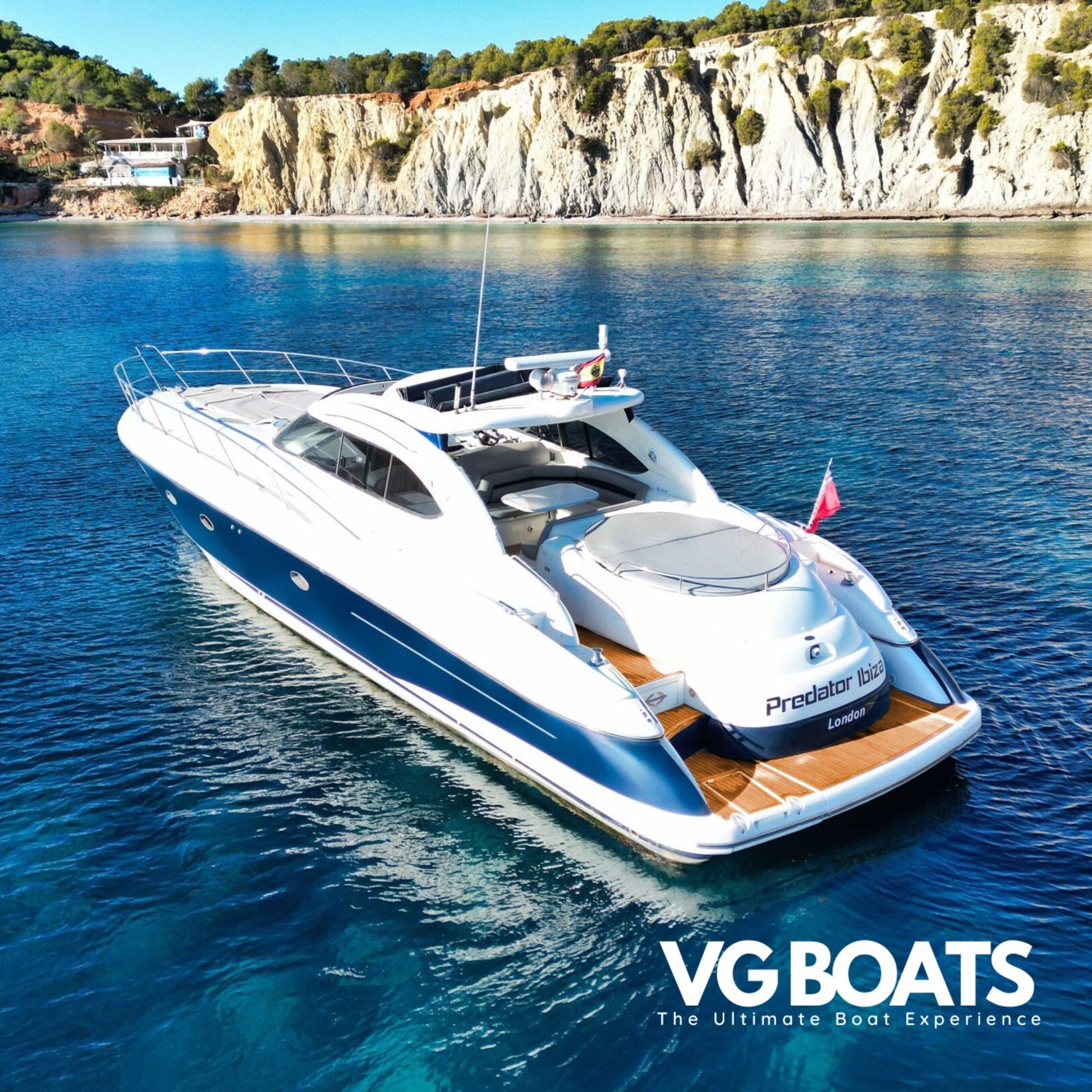 SUNSEEKER PREDATOR 60 - Yachts Ibiza, Left Back Side View