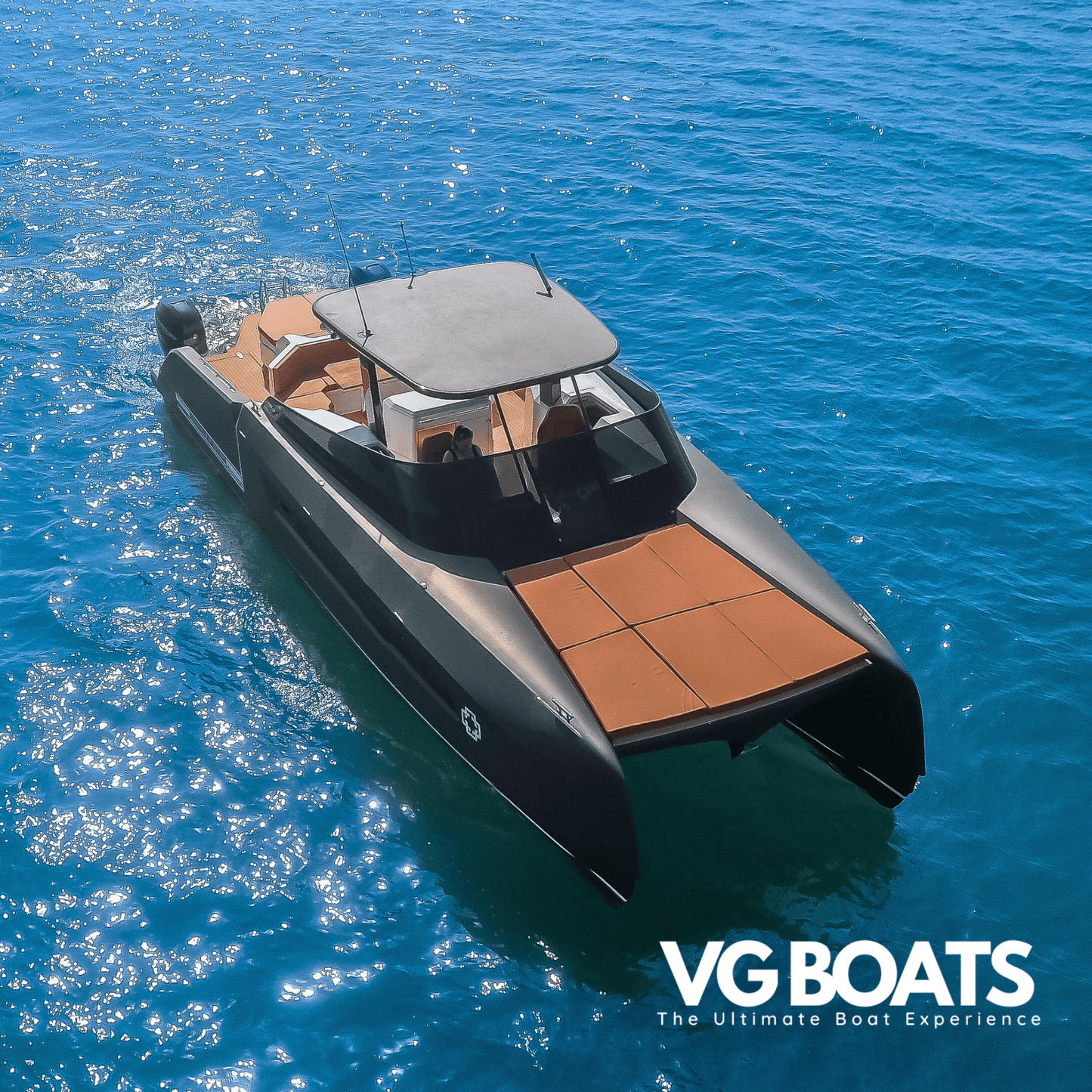 Dr. No Catamaran - Yachts Ibiza, Above Front View