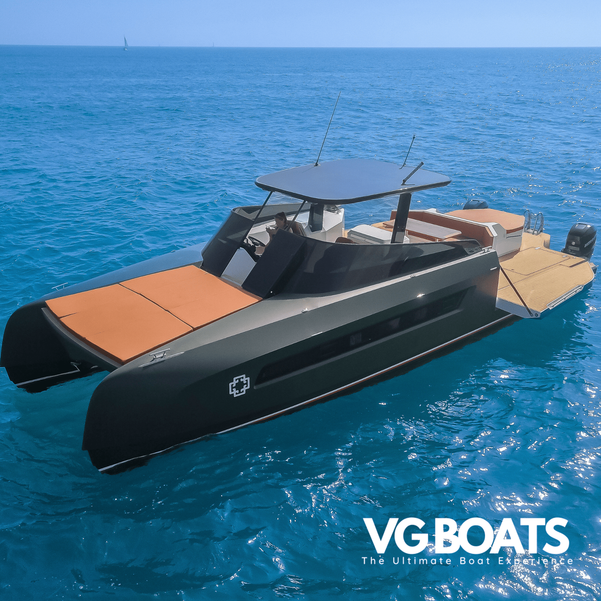 Dr. No Catamaran - Yachts Ibiza, Front Left Side View